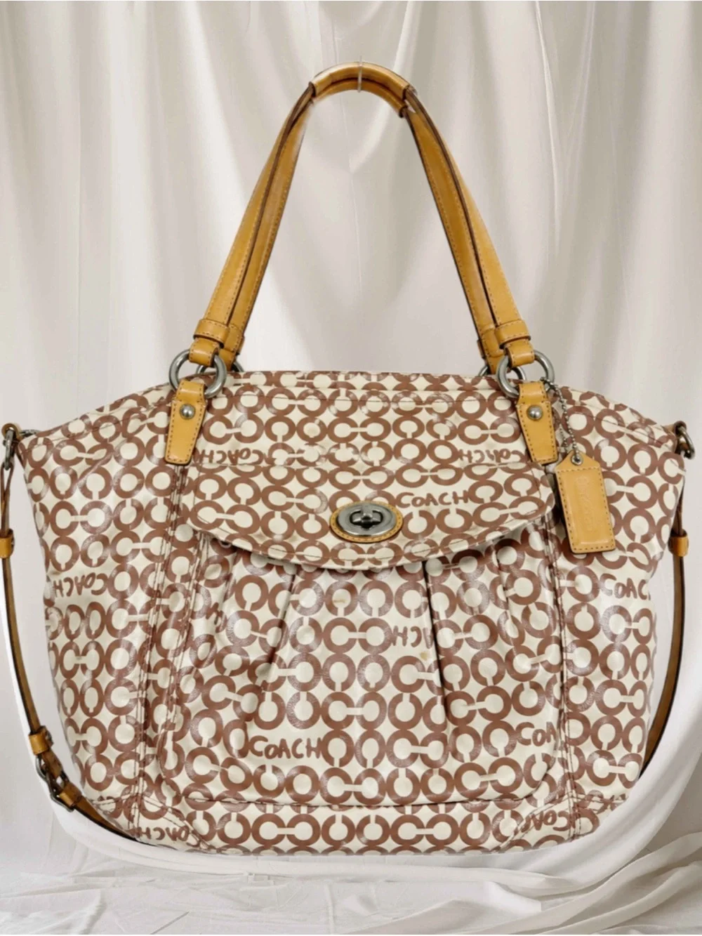 Coach Leah Optic Art Coated Canvas Large Bag Tote #13142